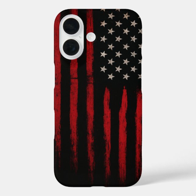 Red and Black American Flag Case-Mate iPhone Case (Back)