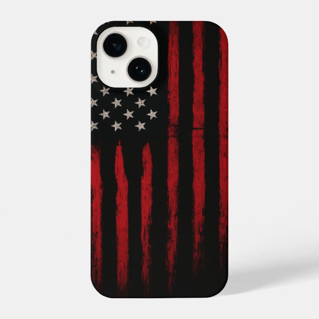 Red and Black American Flag iPhone Case (Back)