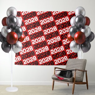 Red and Black ANY Class Year Graduation Backdrop Tapestry