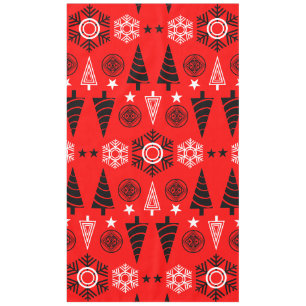 Red And Black Art Nouveau Christmas Tablecloth