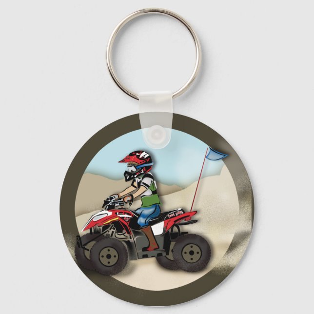 Red and Black ATV Kid Key Ring (Front)
