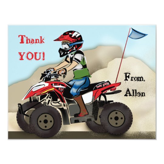 Red and Black ATV Kid Note Card