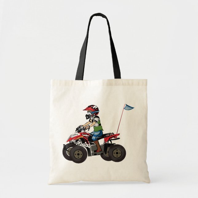 Red and Black ATV Kid Tote Bag (Front)