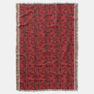 Red and Black Bamboo Throw Blanket
