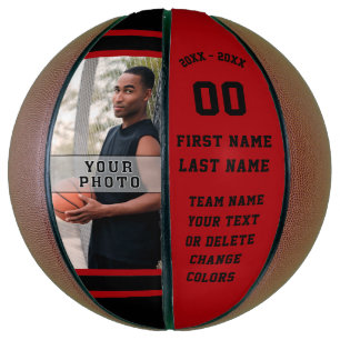 Red and Black Basketball, PHOTO FULL Size or MINI Basketball