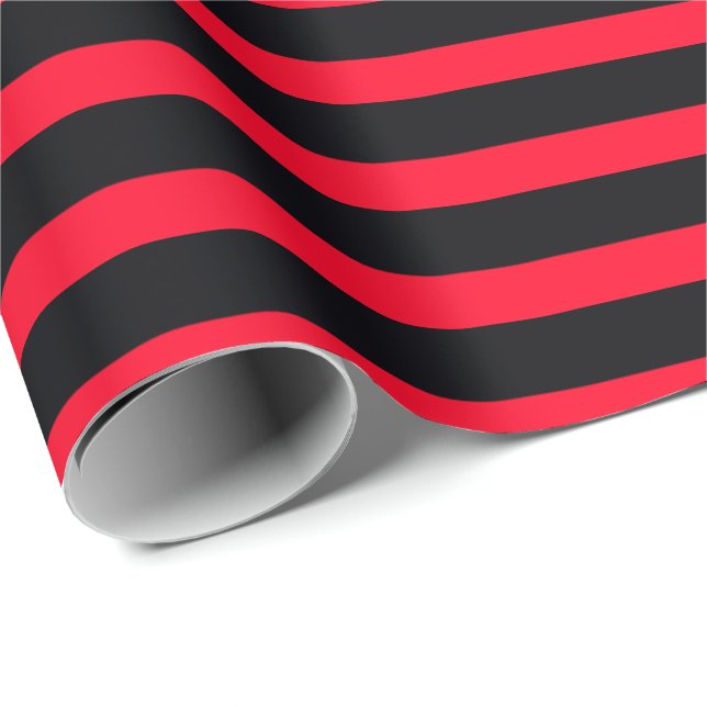 Red And Black Bold Stripe Wrapping Paper (Roll Corner)