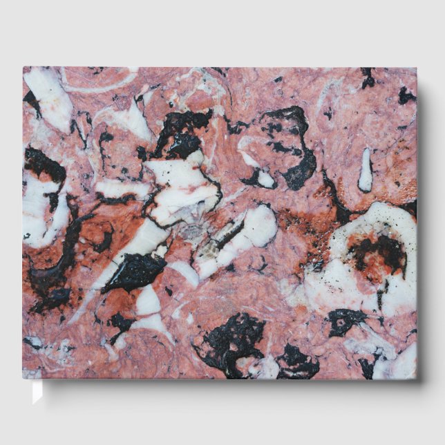 Red and Black Brecciated Marble Stone Texture with Guest Book (Front)