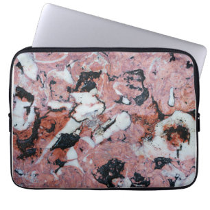 Red and Black Brecciated Marble Stone Texture with Laptop Sleeve
