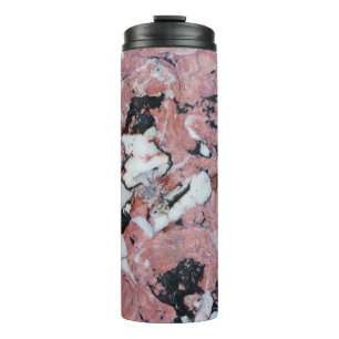 Red and Black Brecciated Marble Stone Texture with Thermal Tumbler