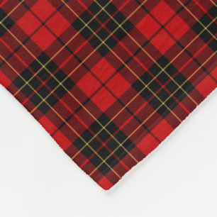 Red and Black Brodie Clan Tartan Fleece Blanket