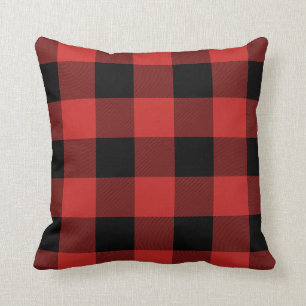 Red and Black Buffalo Check Pillow