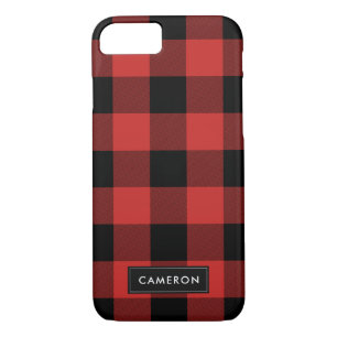 Red and Black Buffalo Check Plaid - Phone Case