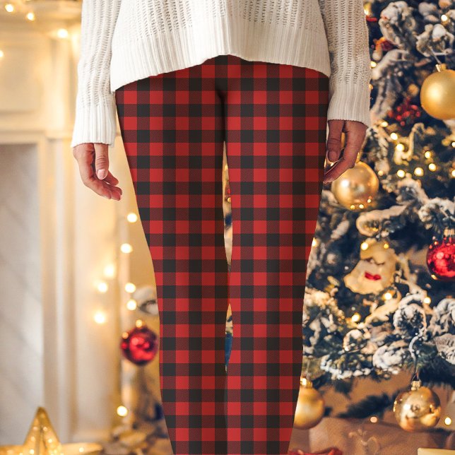 Red and Black Buffalo Plaid Christmas Leggings (Creator Uploaded)