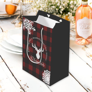 Red and Black Buffalo Plaid Christmas Medium Gift Bag