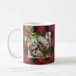 Red and Black Buffalo Plaid  Christmas Photo Coffee Mug
