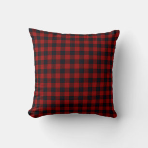 Red and Black Buffalo Plaid Cushion