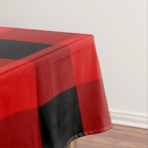 Red and Black Buffalo Plaid Holiday gingham Tablecloth