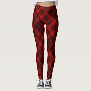Red and Black Buffalo Plaid Leggings