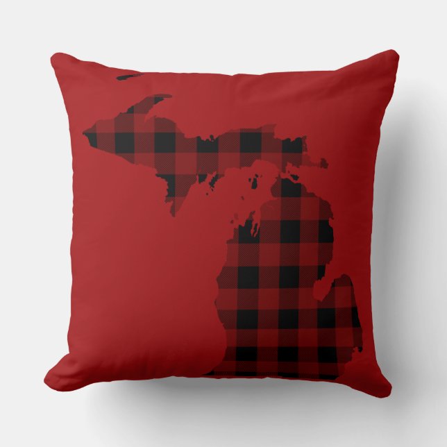 Red and Black Buffalo Plaid | Michigan Cushion (Front)