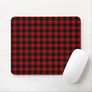 Red and Black Buffalo Plaid Mouse Pad