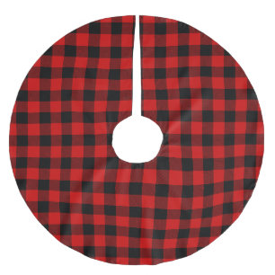 Red and Black Buffalo Plaid Patter Brushed Polyester Tree Skirt