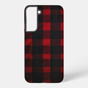 Red and Black Buffalo Plaid Pattern Samsung Galaxy Case
