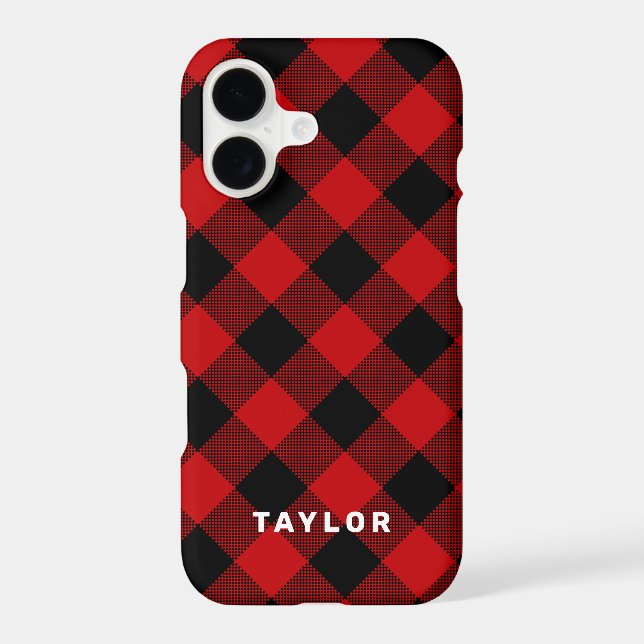 Red and Black Buffalo Plaid Personalised (Back)