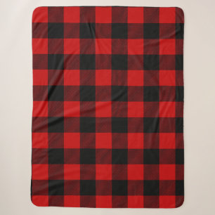 Red and Black Buffalo Plaid Sherpa Blanket