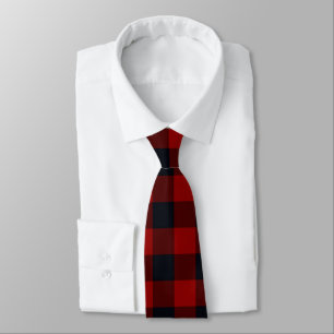 Red and Black Buffalo Plaid Tie