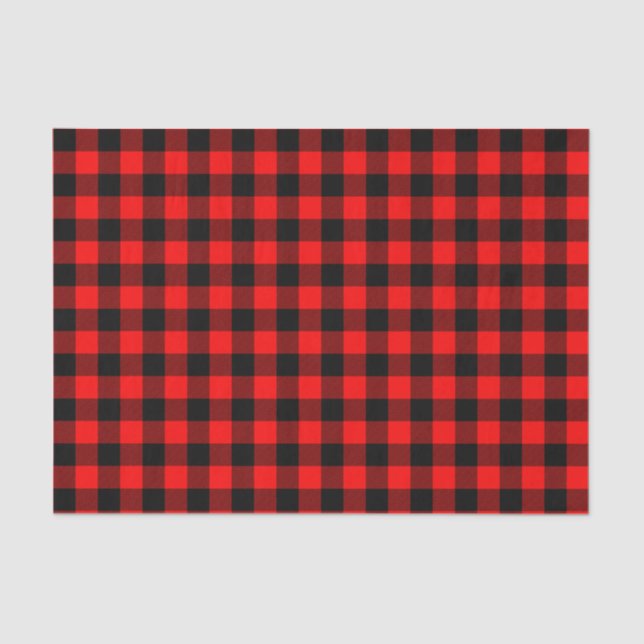 Red and Black Buffalo Plaid Tissue Paper (Front)