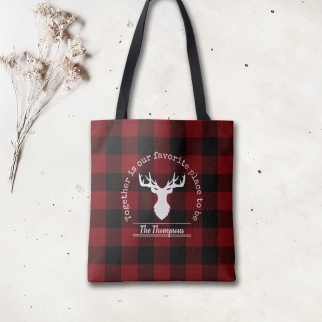 Red and Black Buffalo Plaid Tote Bag (Creator Uploaded)