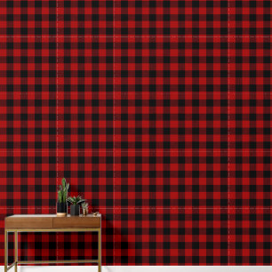 Red and Black Buffalo Plaid Wallpaper