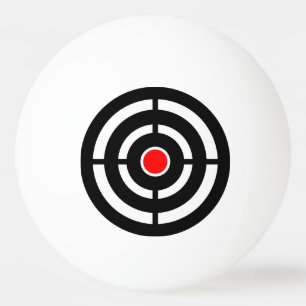 Red and Black Bull's Eye Target Ping Pong Ball