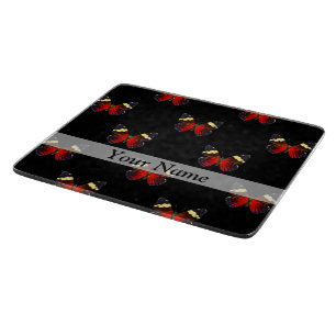 Red and black butterfly pattern cutting board