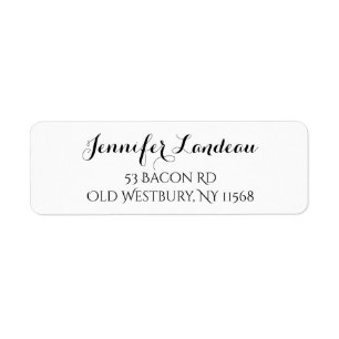 Red And Black Calligraphy Name- Wedding Party Return Address Label