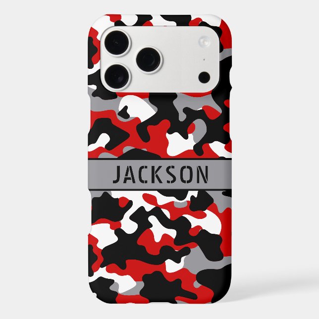Red and Black Camouflage Personalized (Back)