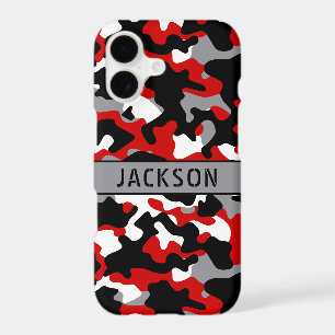 Red and Black Camouflage Personalized 