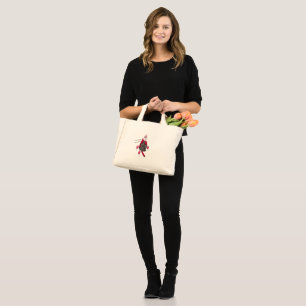 Red and black cat mini tote bag