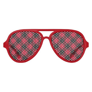 Red And Black Check Buffalo Plaid Pattern Aviator Sunglasses