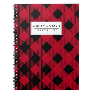 Red And Black Check Buffalo Plaid Pattern Notebook