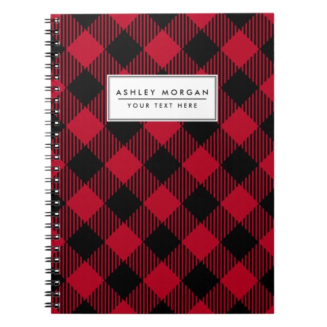 Red And Black Check Buffalo Plaid Pattern Notebook (Front)