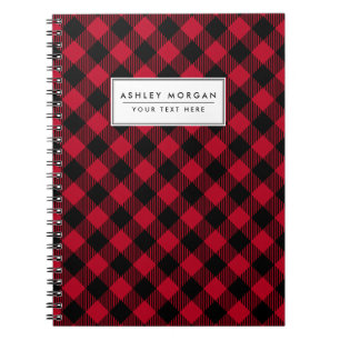Red And Black Check Buffalo Plaid Pattern Notebook