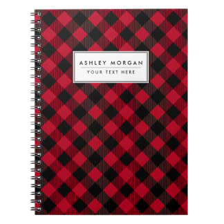 Red And Black Check Buffalo Plaid Pattern Notebook