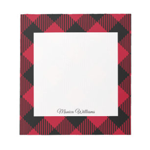 Red And Black Check Buffalo Plaid Pattern Notepad
