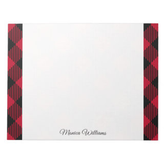 Red And Black Check Buffalo Plaid Pattern Notepad