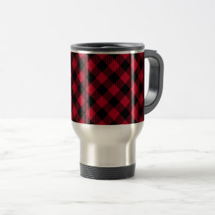 Red And Black Check Buffalo Plaid Pattern Travel Mug