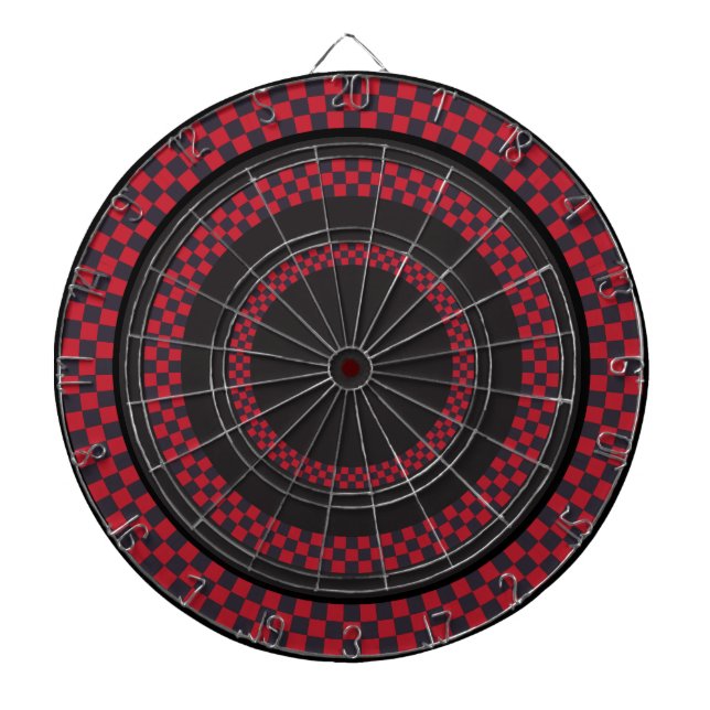 Red and Black Checked Dart Board (Front)