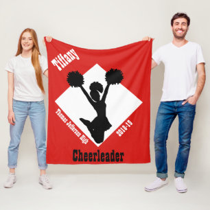 Red and Black Cheerleader Fleece Blanket