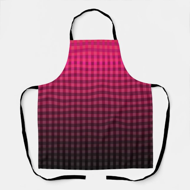 Red and black chequered pattern gradient  apron (Front)
