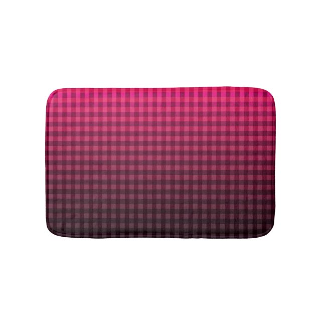 Red and black chequered pattern gradient  bath mat (Front)